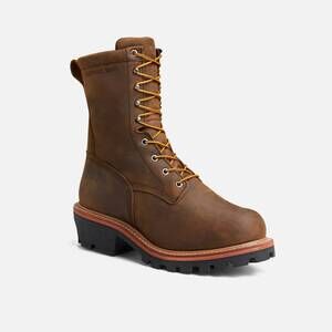 NEW RED WING SHOES men's 9-inch insulated waterproof safety toe boot in brown